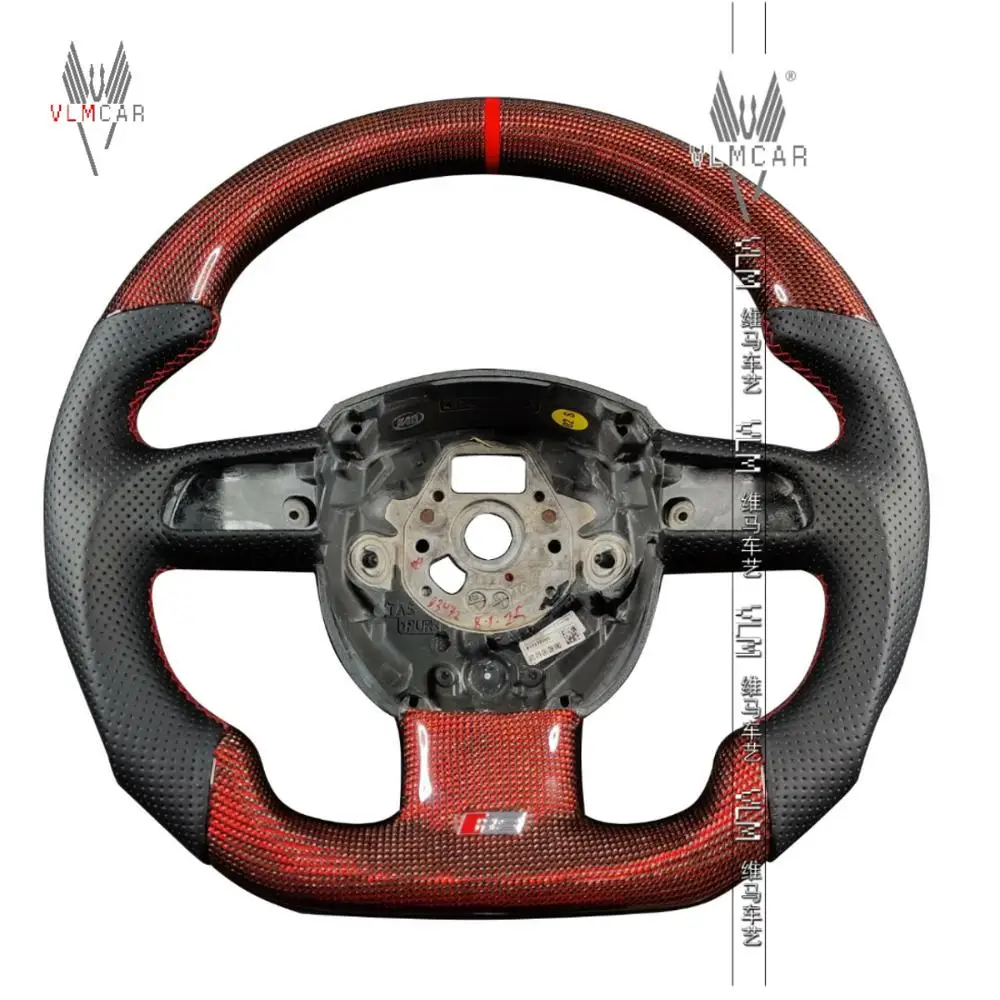 

VLMCAR Private Custom Carbon Fiber Steering Wheel For Audi S6 Car Accessories Led Display Flat Bottom
