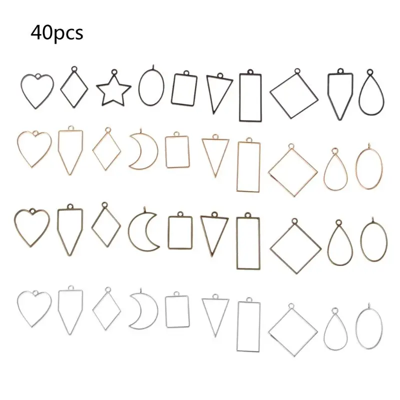 Assorted Geometric Pressed Flower Resin Frame Pendant Blank Charm Jewelry Making | Украшения и аксессуары