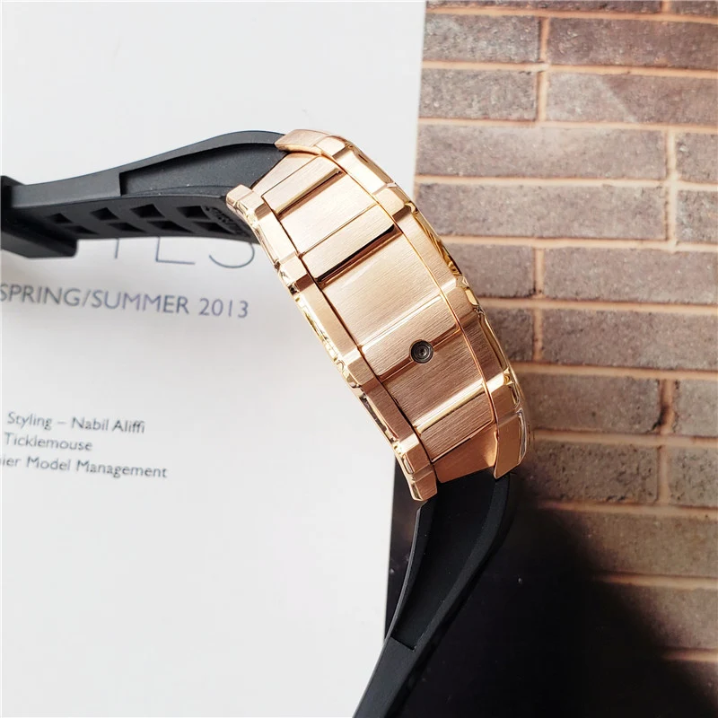 

Rose Gold New High Quality Stainless Steel Automatic Mechanical Movement Watch for Men Watches Mens Wristwatch Clock
