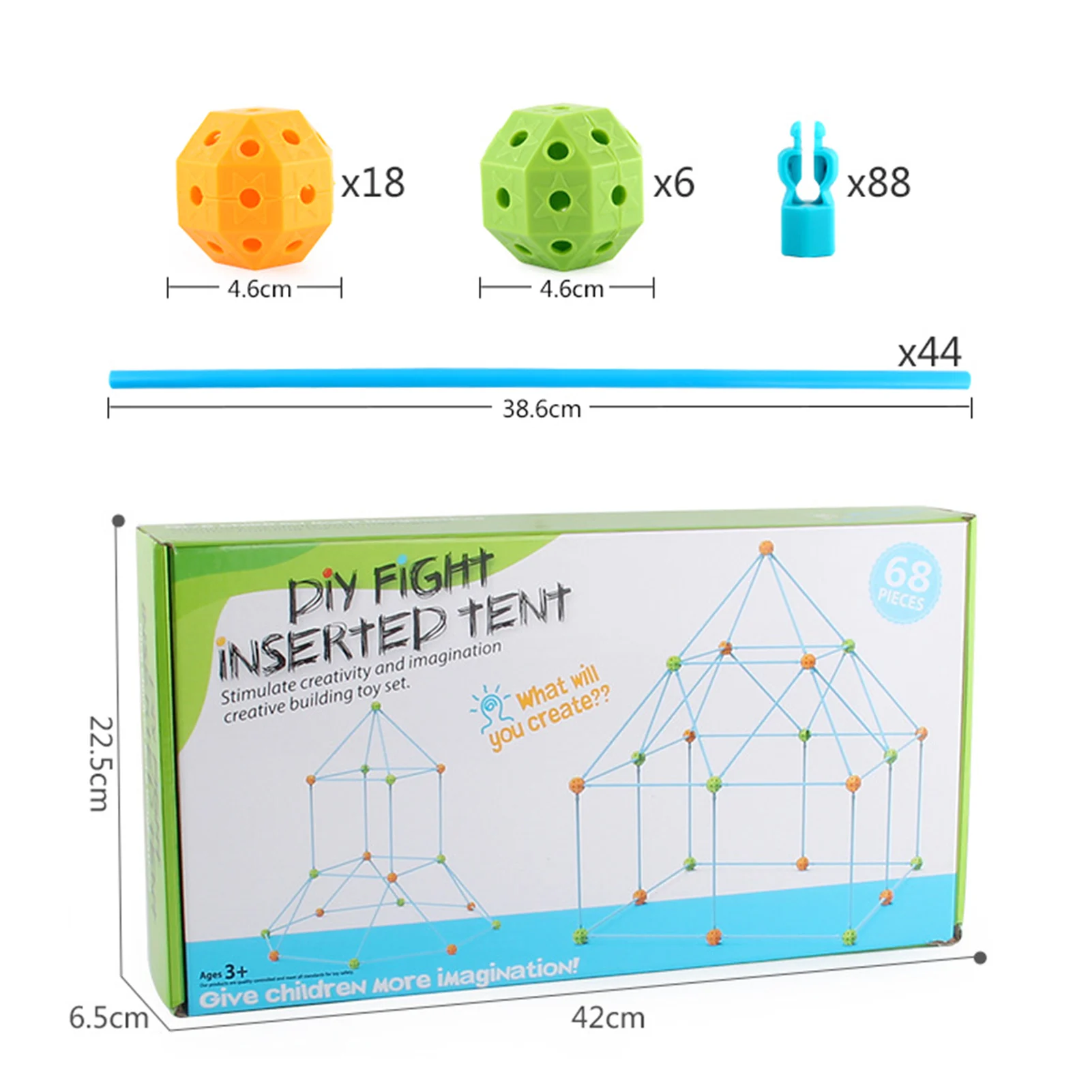 

Kids Fort Building Kits DIY Castle Building Kit Castles Tunnels Play Tent Kit Toys For Boys Girls 44 Sticks And 24 Balls
