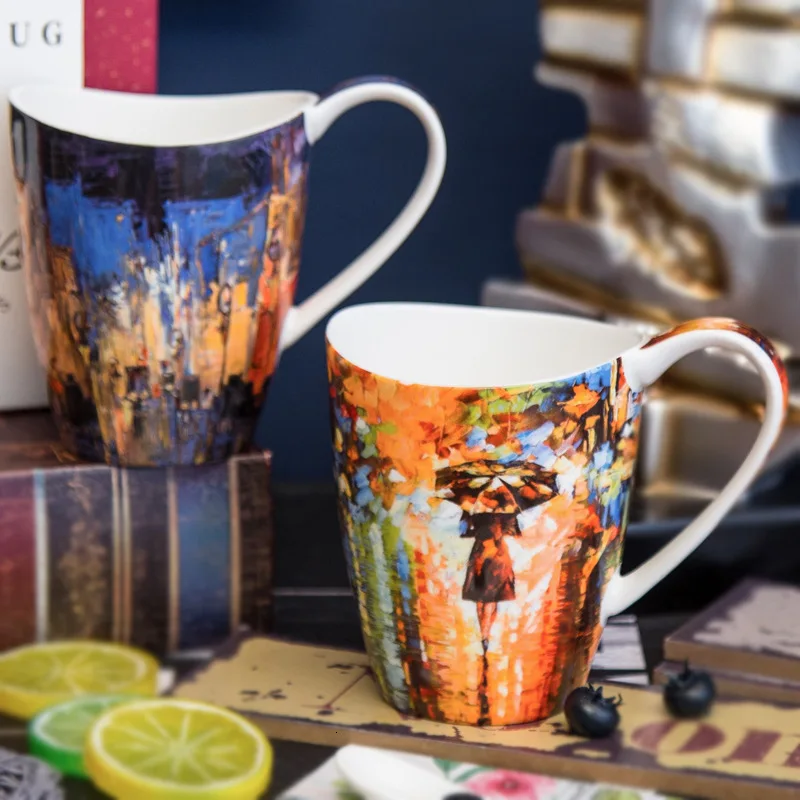 Креативная керамическая кофейная кружка с рисунком Северной Европы чашки для