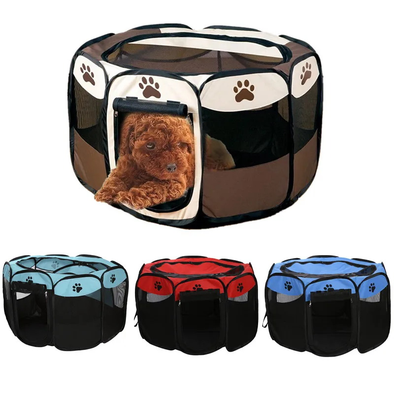 Отпечаток когтя Портативный складная палатка для домашних животных забор дом