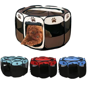 Отпечаток когтя Портативный складная палатка для домашних животных забор дом для игры на улице и в зале, защитное устройство многоугольный игровой бассейн малых и средних собак животная клетка для кошек и собак