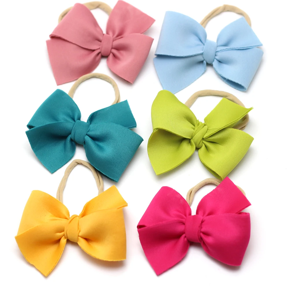 Нейлоновая повязка на голову для девочек Повязка с бантом Детская Bebe Fille Opaska Dla