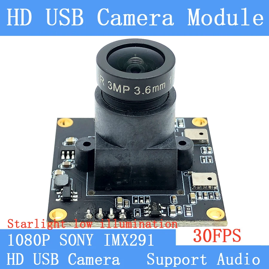 PU'Aimetis SONY IMX291 Звездный уровень 30FPS Linux UVC 2MP USB модуль камеры 3MP 3 6 мм 1920*1080P камера