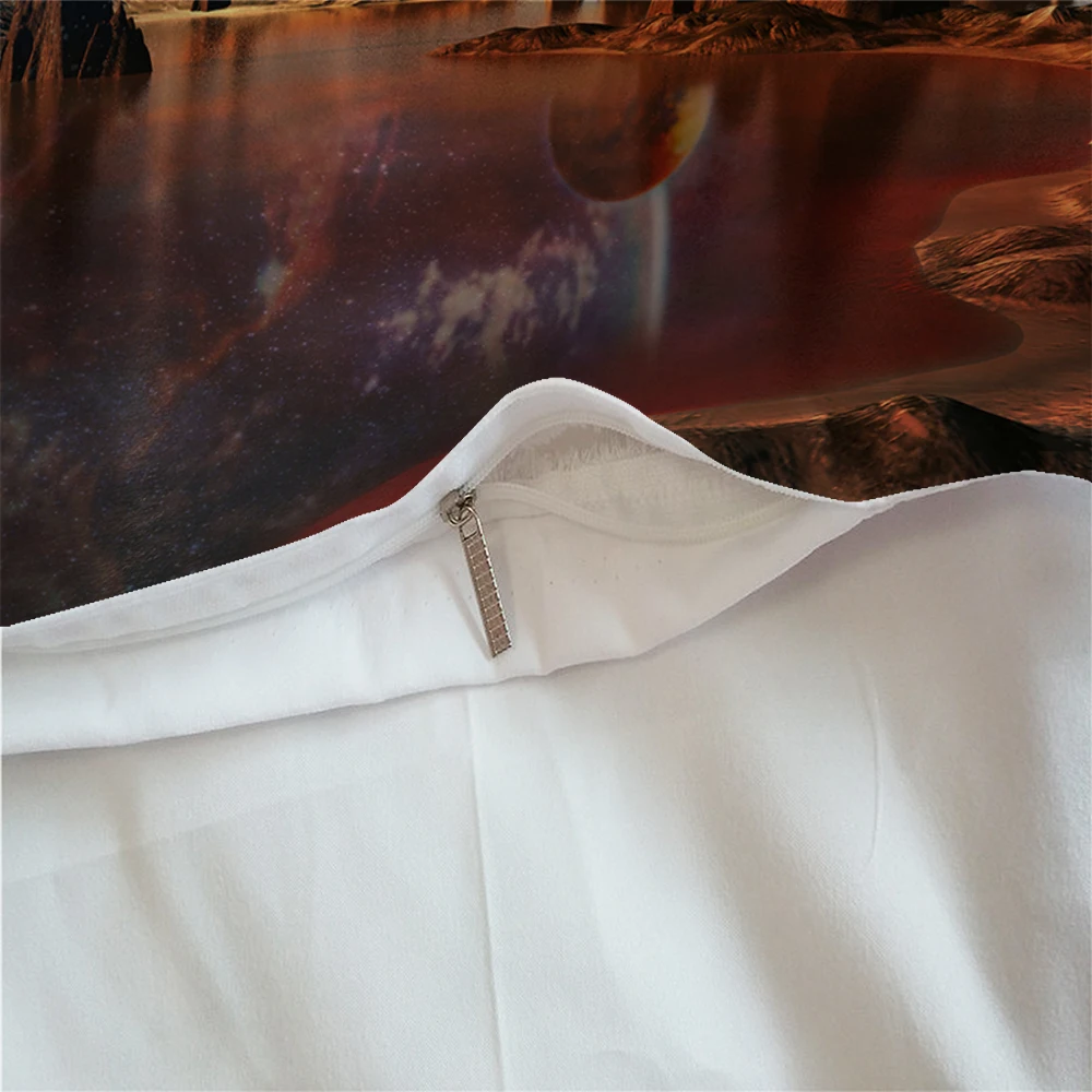 

Planet space printed Bedding Set pillowcase Queen King Twin Full sizes polyester bed linen set for comforter Planet bed set