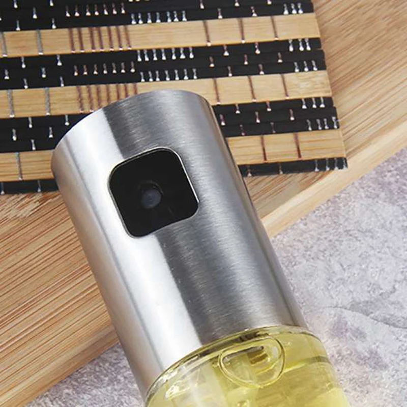 

4Pcs Glass Oil Spray Bottle Stainless Steel Spray Bottle for Oil with Scale Grill Oil Sprayer for BBQ Baking
