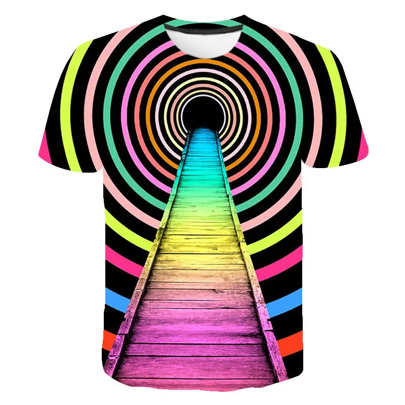 Футболка унисекс с 3D-принтом головокружение и коротким рукавом |