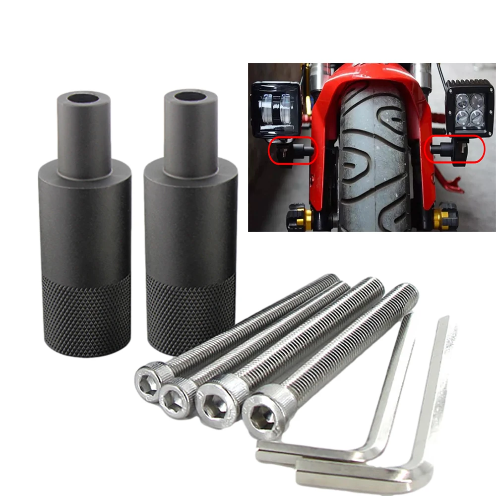 Universal Motorcycle Headlight Extension Bracket LED Headlamp External Holder Spotlight Bar Bracket Off-Road M6 M8 With Tools