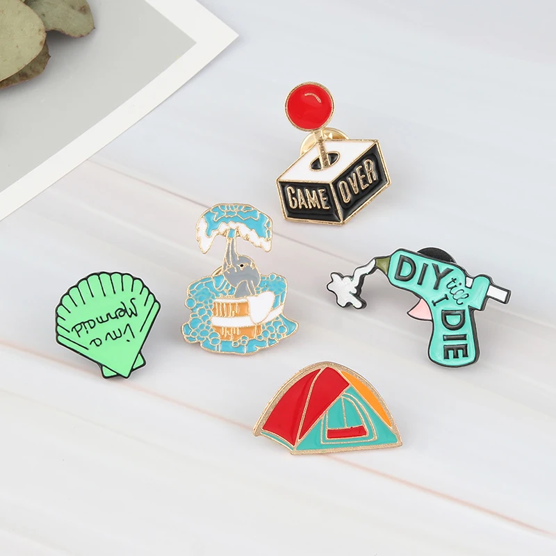 Модная брошь с мультяшным изображением милого слона для ванны забавные