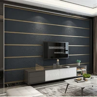 9 5m roll modern deerskin velvet wallpaper non woven fabric 3d stripe living room bedroom tv background wall stickers