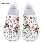 Модные легкие сетчатые кроссовки INSTANTARTS, новинка 2021, модная женская повседневная спортивная обувь с принтом для медсестер и медицинского оборудования
