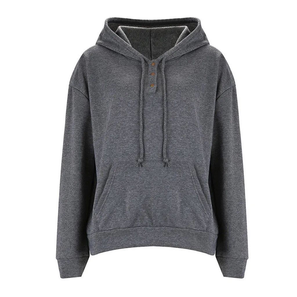 

Vogue Ladies' Hooded Loose Casual Hooded Sweatshirt Top sweatShirts Feminine Oversizesolid Color Long Sleeve Autumn And Winter