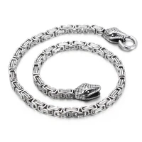 haoyi new silver stainless steel necklace chain byzantine chain necklace mens jewelry personalized fashion jewelry