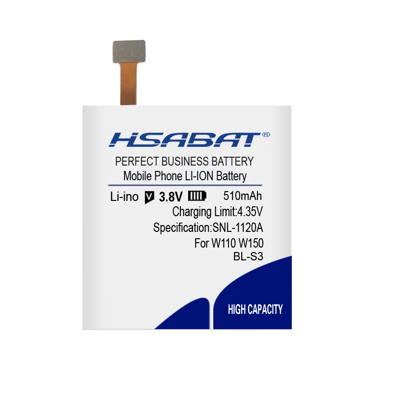 HSABAT BL-S3 BL S3 510mAh Аккумулятор для LG G Watch R W150 W110 BLS3