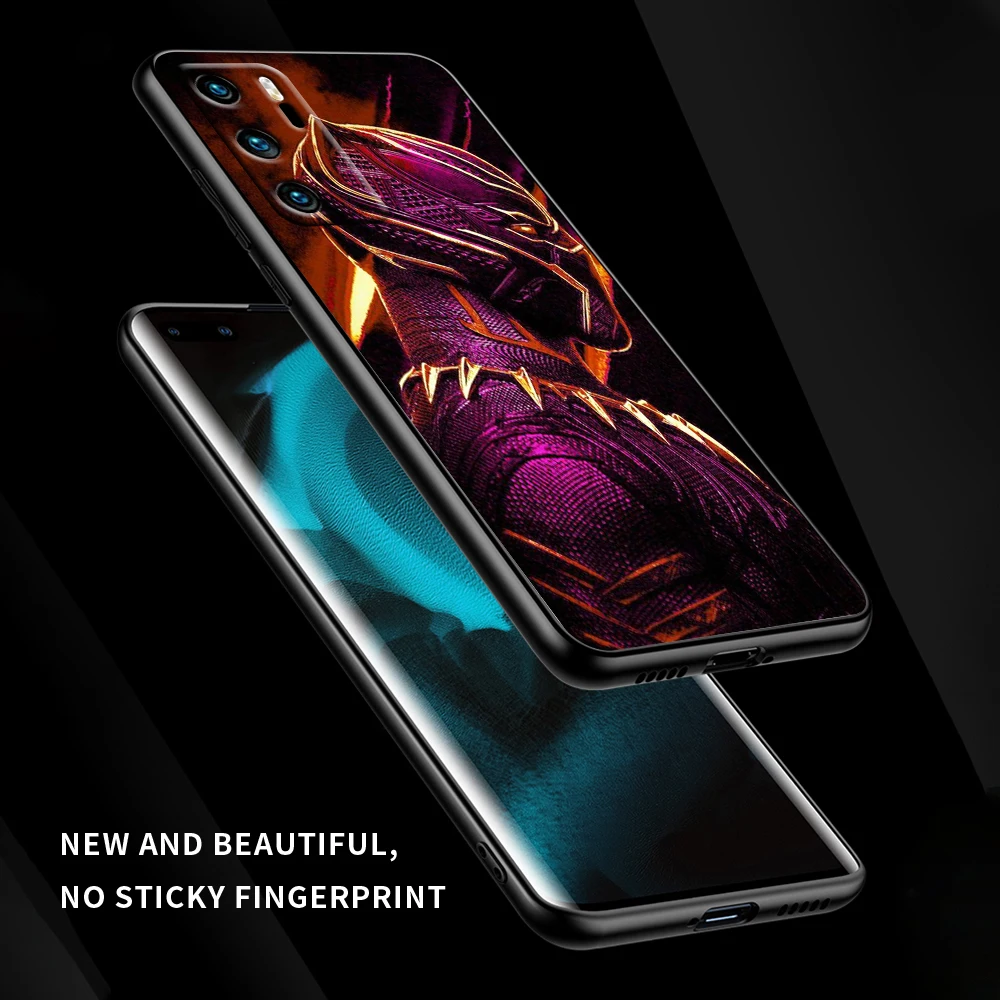 Черная пантера Marvel для Huawei P50 40 30 20 10 9 Lite E Mini Pro 5G 2017 2019 мягкий силиконовый черный