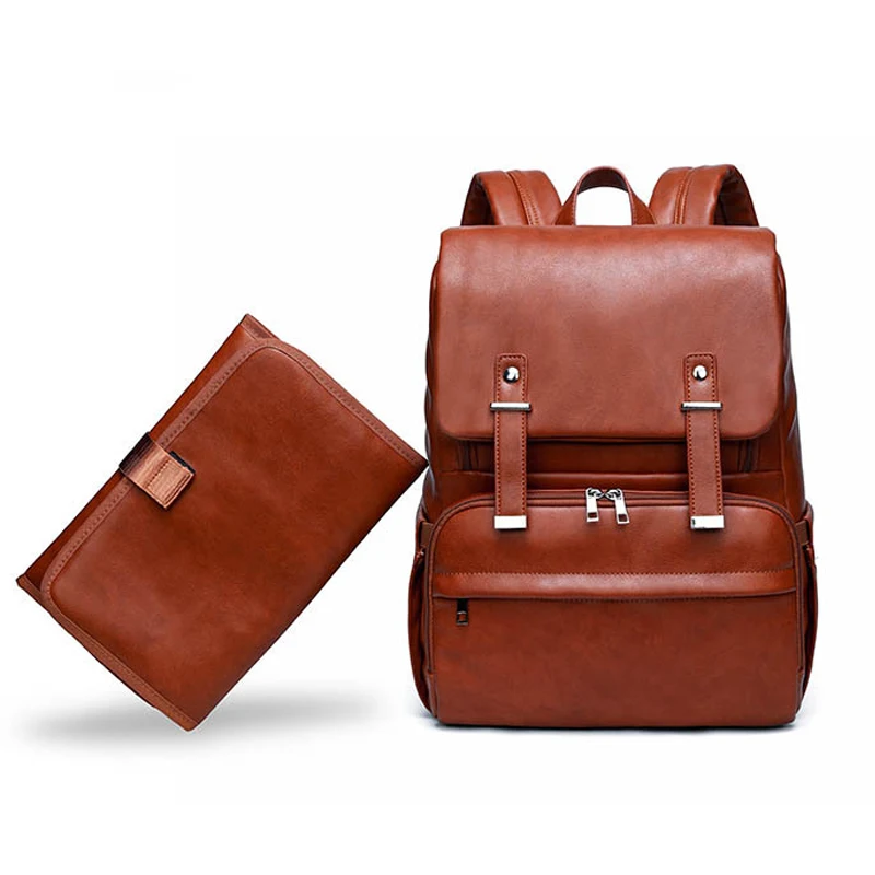 Сумка для детских подгузников из искусственной кожи рюкзак мам пап