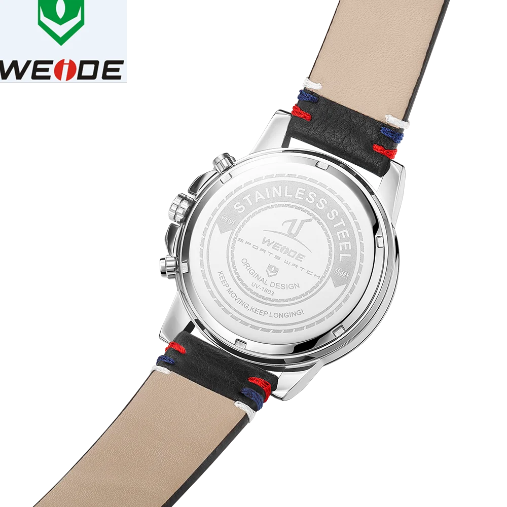 WEIDE Роскошные мужские часы европейские кожаные мужские часы высококачественные водонепроницаемые мужские часы Relogio Masculino спортивные цифровые часы с цифрами и датой