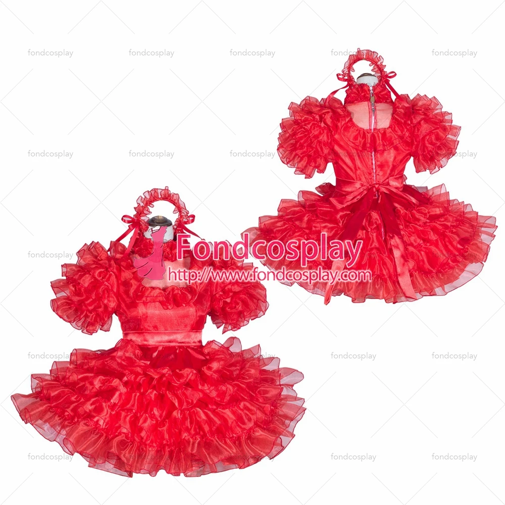 

Сексуальная одежда для взрослых с крестом fondcosplay, блестящее короткое французское атласное платье с замком из красной органзы, униформа по и...