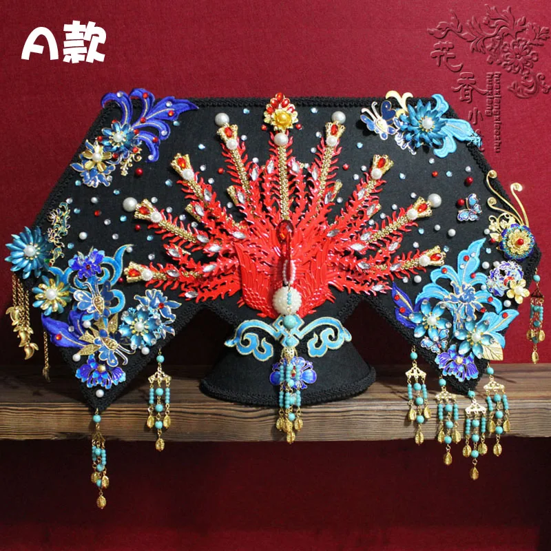 4 вида конструкций Династия Цин императрица принцесса большое крыло волос Тиара