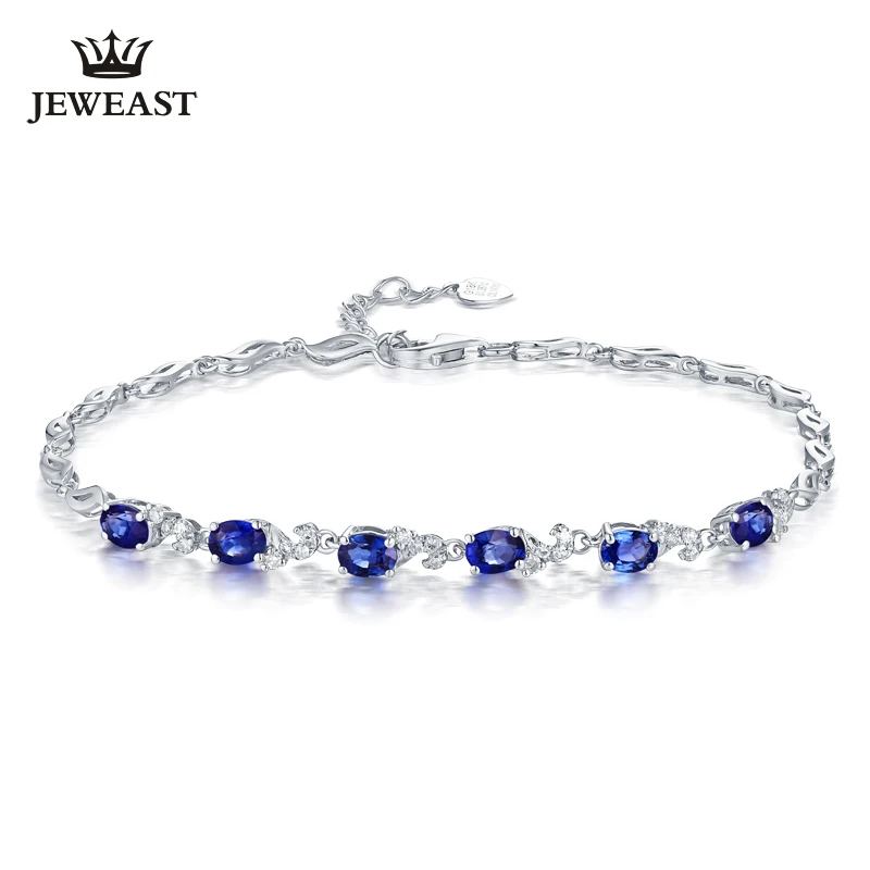 Женский браслет с натуральным сапфиром MAQ тонкий однотонный Браслет из чистого