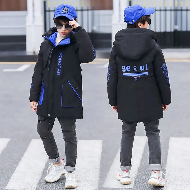 Зимняя куртка для мальчиков детские теплые пальто плотная одежда подростков