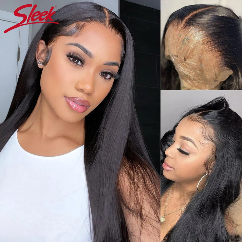 Middle Part Human Hair Wigs For Women 13x1 T Part Lace Wig Human Hair Pre Plucked Bone Straight Remy Peruvian Hair Wig 150dense