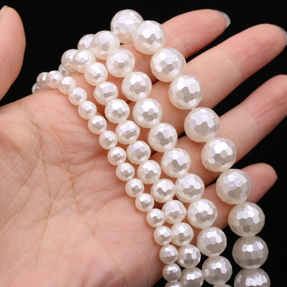 

New Natural Round White Pearl Section Beads Punch High Quality for Jewelry Making DIY Women Necklace Bracelet Gift