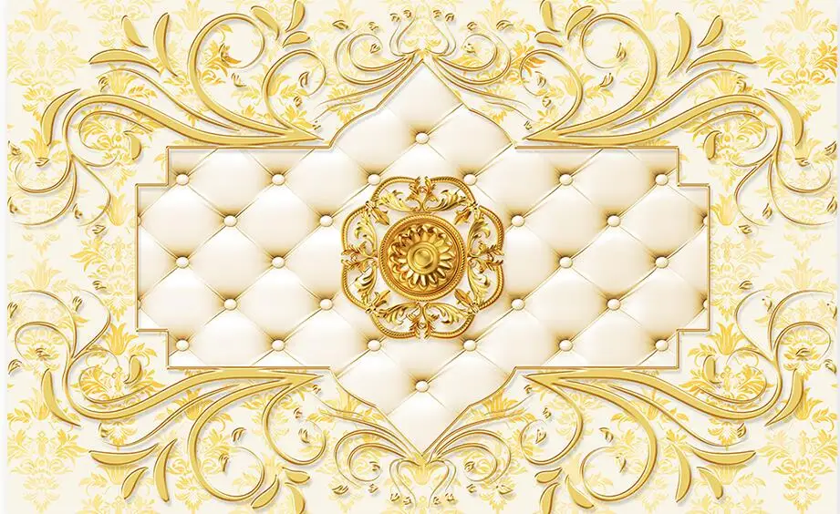 Роскошный Золотой тисненый Европейский узор мягкая сумка потолочная роспись