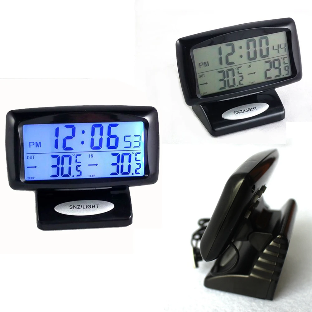 2 In1 Car Kit Electronic Digital Clock Thermometer of Indoor Outdoor Backlight |