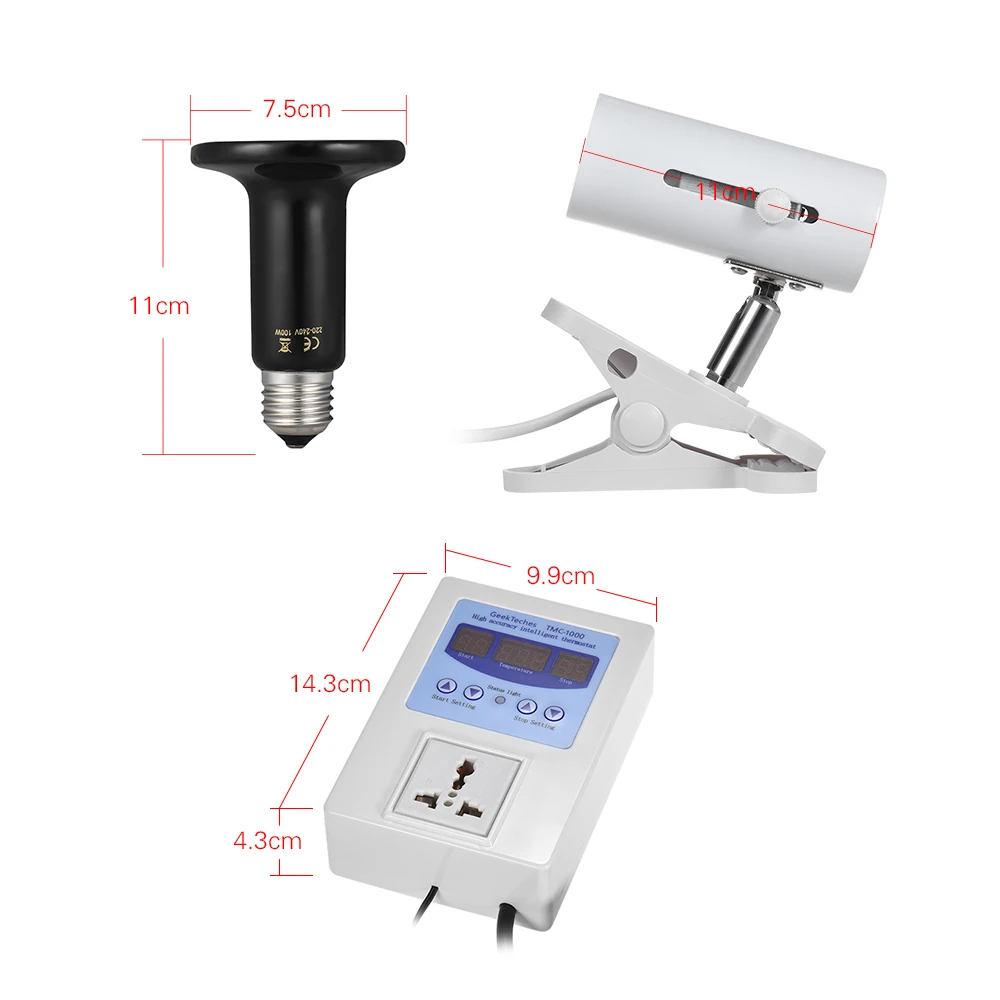 Термометр для питомца 3 шт./компл. 50/100 Вт теплоизлучатель керамическая лампа