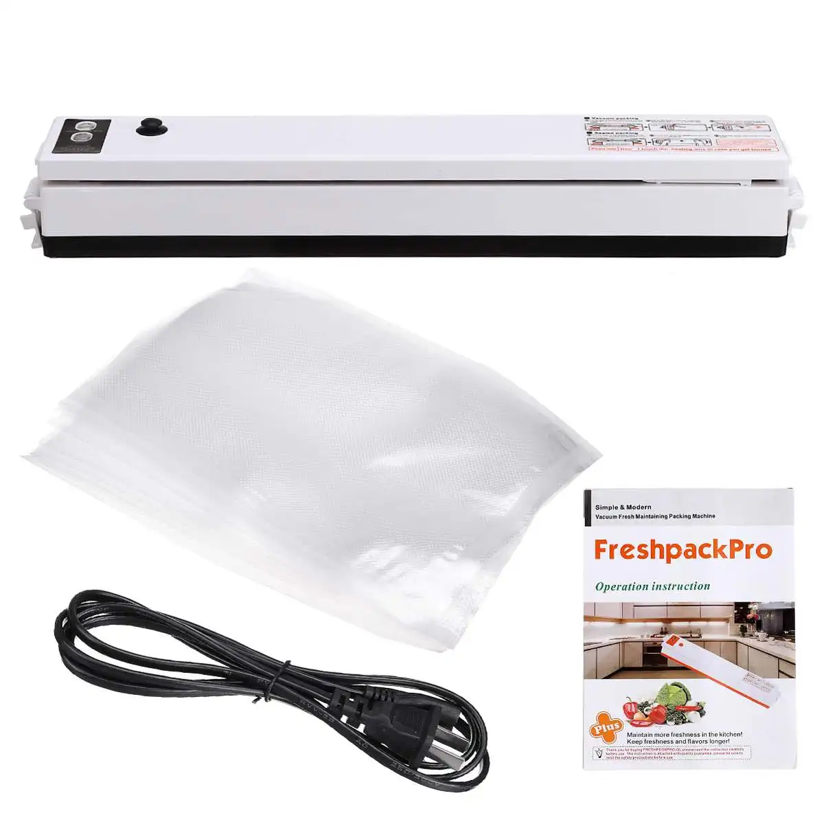 

EU/US Plug Vacuum Sealer Machine Packing Food Storage Packer For Dry Wet Food Perservation With 10 Pcs Free Vaccum Sealing Bags