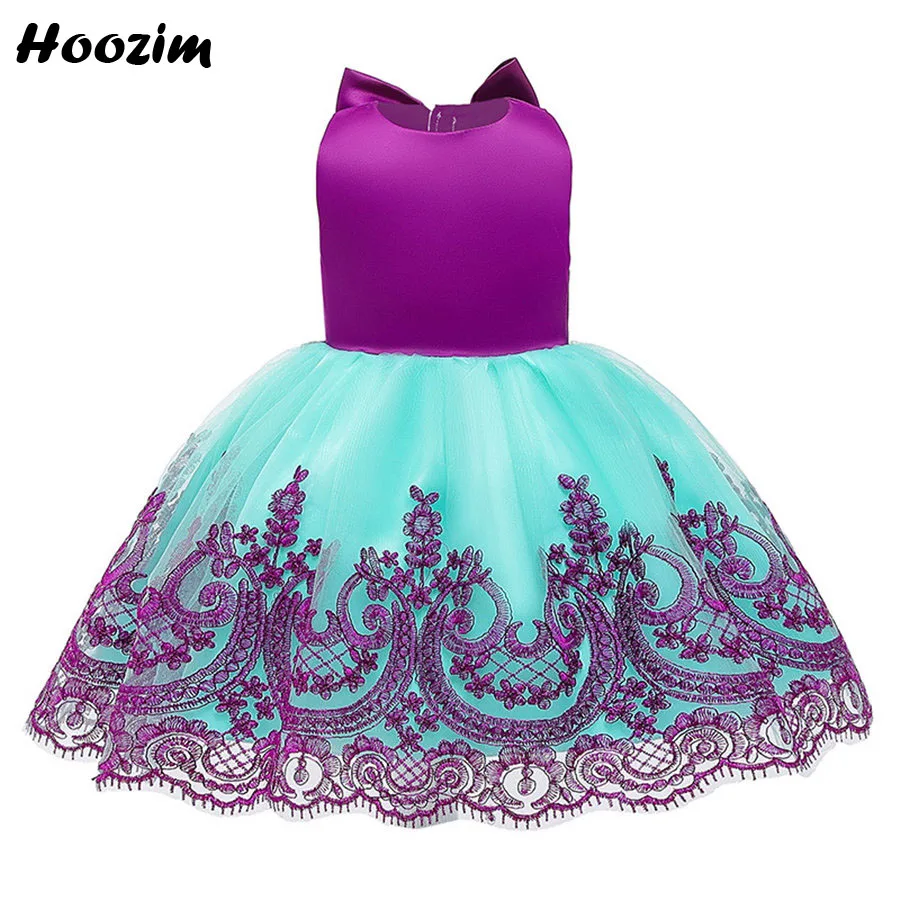 Фиолетовое платье с открытой спиной фатиновой юбкой Puffly крещения на праздник и