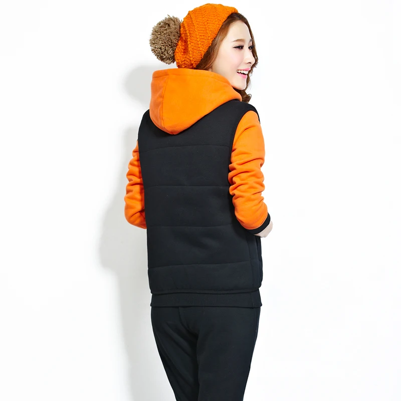 Женский костюм Новый Модный зимний теплый толстый флисовый комплект из трех