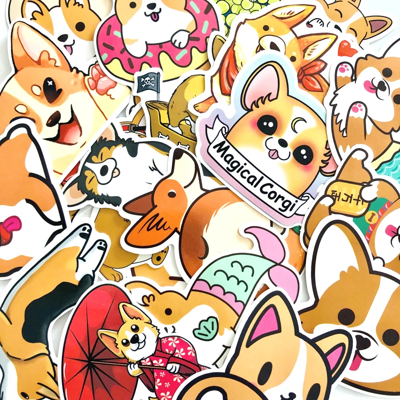 25 шт. Welsh Corgi Pembroke стикер s милая собака животных для мото автомобиля чемодан крутая, для ноутбука скейтборд гидро фляга наклейка
