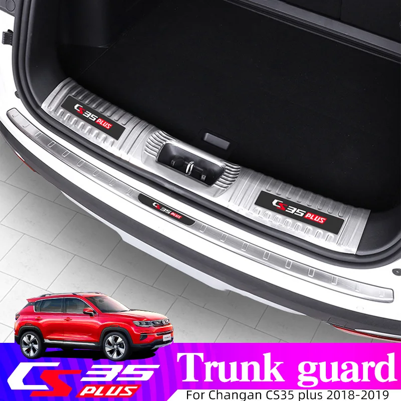 

Car Rear Bumper Stickers Trunk Guard Plate Molding Accessories For Changan CS35 Plus 2018-2019 Car Accessories Stainless Steel