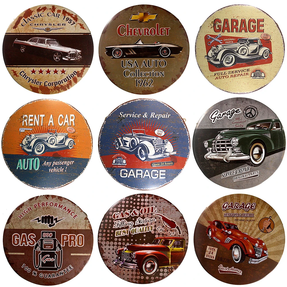 Потертый шикарный металлический жестяной знак для автомобиля металлические