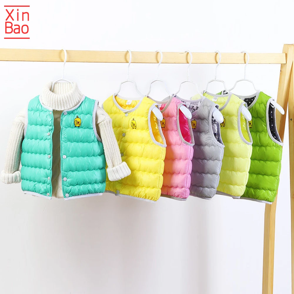 Милый осенне-зимний жилет XINBAO для мальчиков и девочек куртка с легким белым