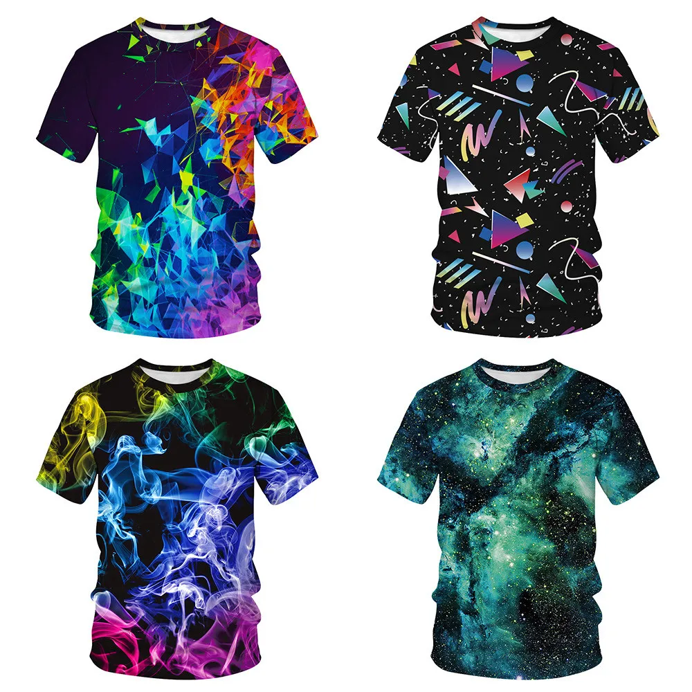 

Smoke Illusion 3D T Shirt Men Plus Size Cosplay Tee shirts Summer Beach Fitness Tops 2020 Funny Print Male t-shirts Hawaiian