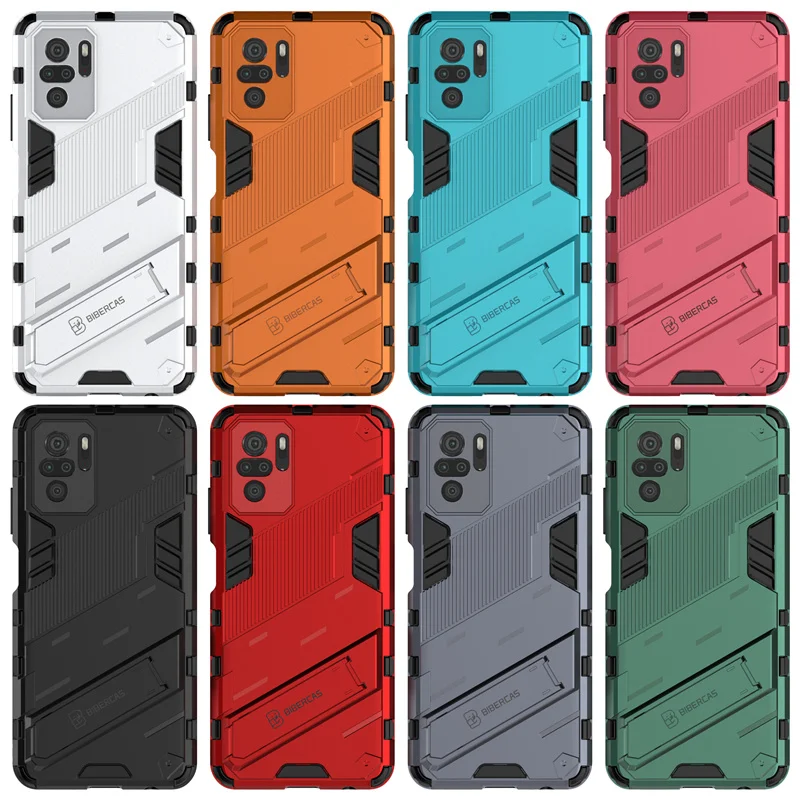 For Cover Xiaomi Redmi Note 10 Case For Redmi Note 10 Capas Shockproof Hard Kickstand Holder Back Cover For Redmi Note 10 Fundas