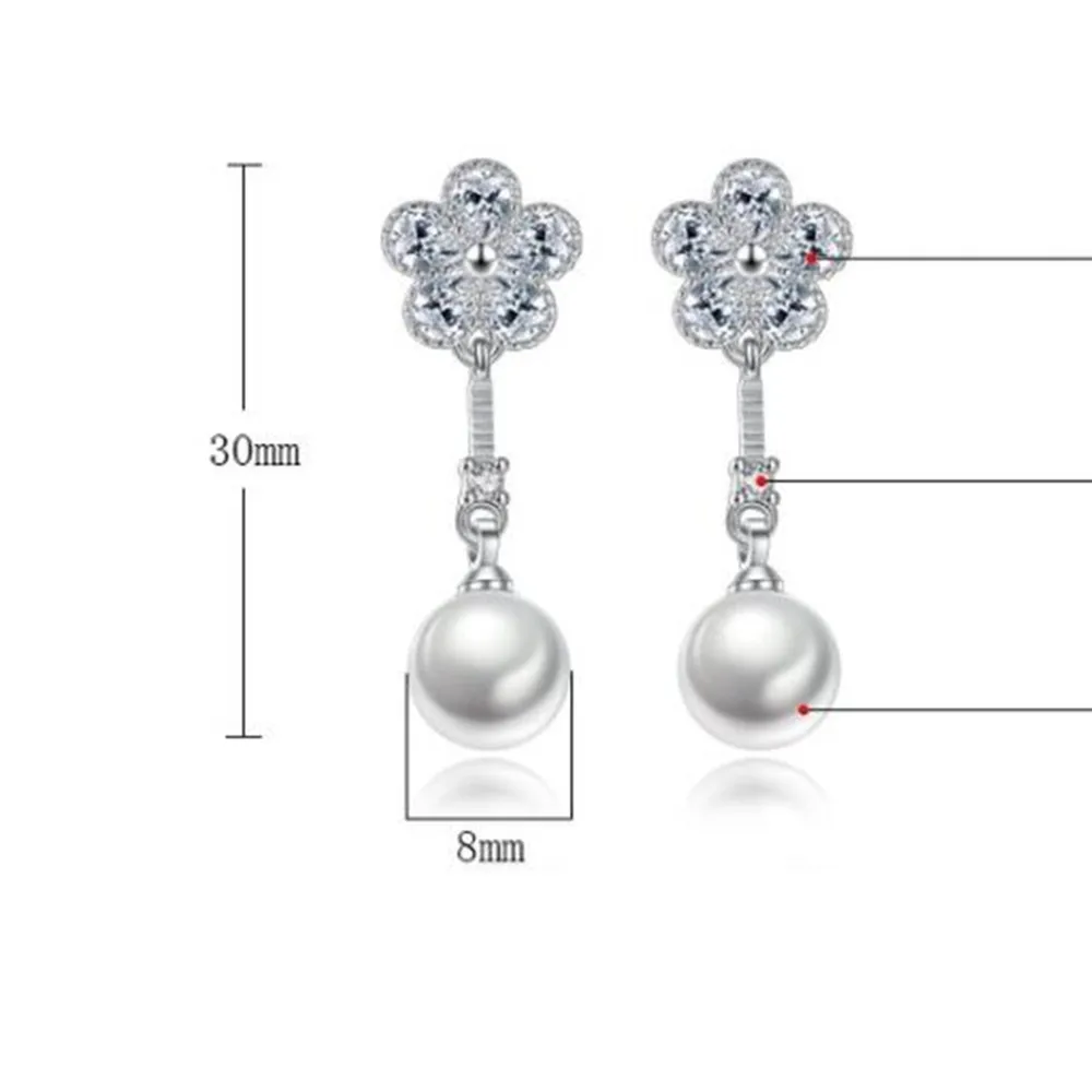

925 Sterling Silver New Jewelry High Quality Fashion Woman Earring Vintage Flower Cube Zirconia Long Tassel Earrings