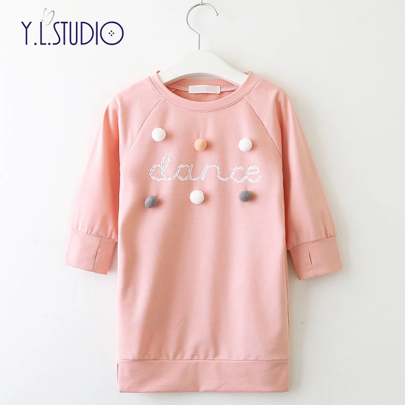 Платье детское прямое осенне-весеннее с надписью | Детская одежда и обувь