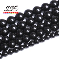 natural black agates onyx beads round loose spacer beads for jewelry making diy bracelets necklaces accessories 4 6 8 10 12 14mm