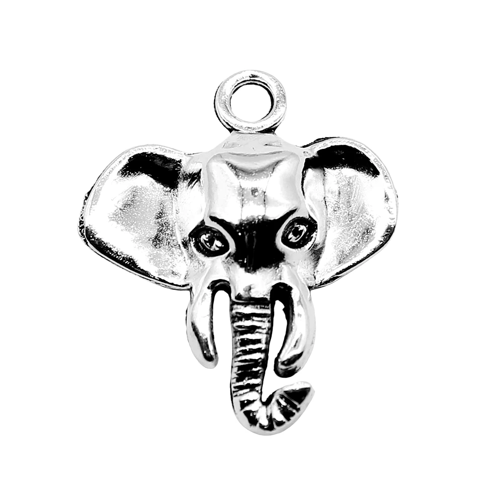 

10Pcs 25x21mm Elephant Charms For Jewelry Making Hand Made Jewelry Accessories Antique Silver Color Alloy Charms