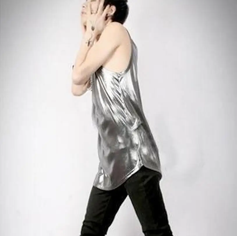 

Men Lager Size Free Shipping Korean Version Of The New Men's Vest Stage Performance Clothing / S-xxl