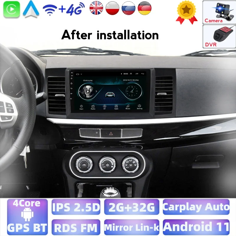 Автомагнитола 1024*600P Android 9 0 2 + 32 ГБ GPS для Mitsubishi Lancer 2007-2012 мультимедийный IPS экран