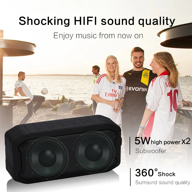 IPX7 Портативные колонки колонка беспроводная блютуз bluetooth радиоприёмник fm