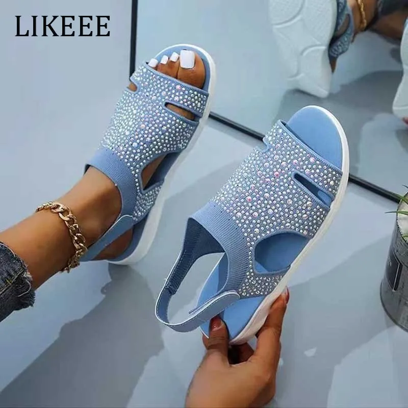 

Summer Women Sandals Ladies Flat Shoes Women's Sandal Flats Summer Open Toe Hollow Out Sandals Beach Shoes