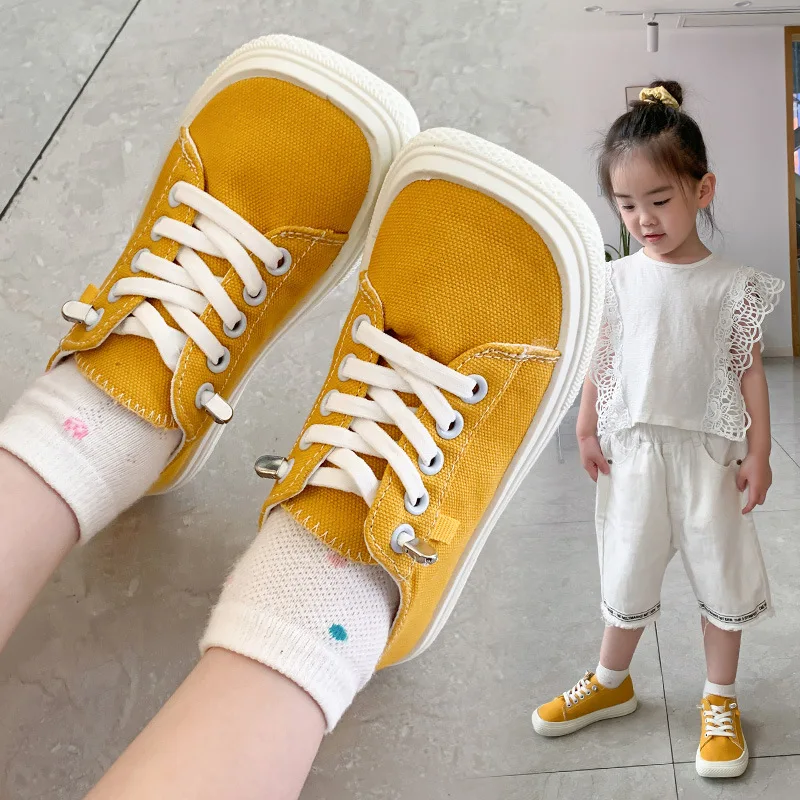 

Children's retro leopard canvas shoes 2021 Spring and Autumn new boys square-toe one-foot casual shoes girls breathable sneakers