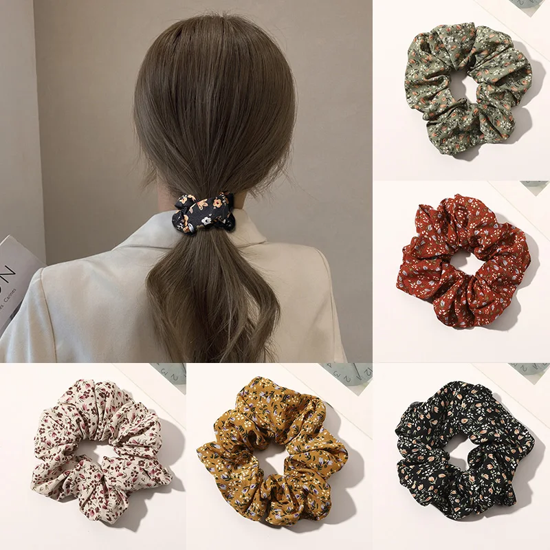 

Модные женские резинки для волос с принтом, винтажные резинки для волос, эластичная повязка для волос, держатель для конского хвоста, резинк...